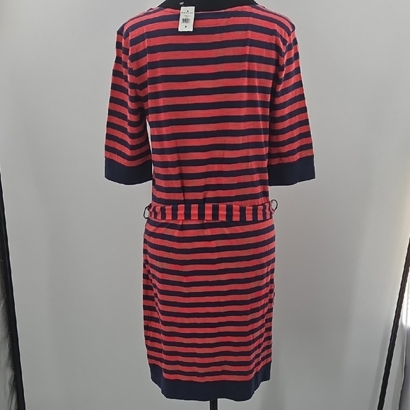 Banana Republic Pink and Blue Striped Midi Dress With Tie Waist - Picture 13 of 16